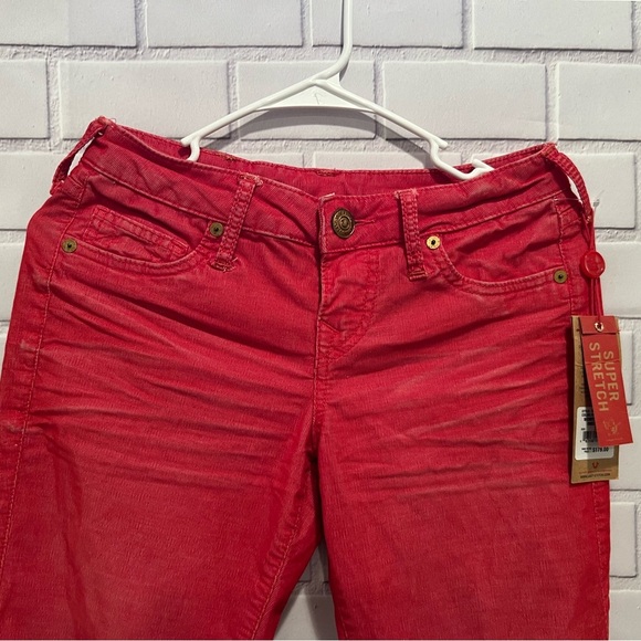 True Religion Red Super Stretch Orange coral Skinny Jeans - Size 26 - Picture 11 of 11